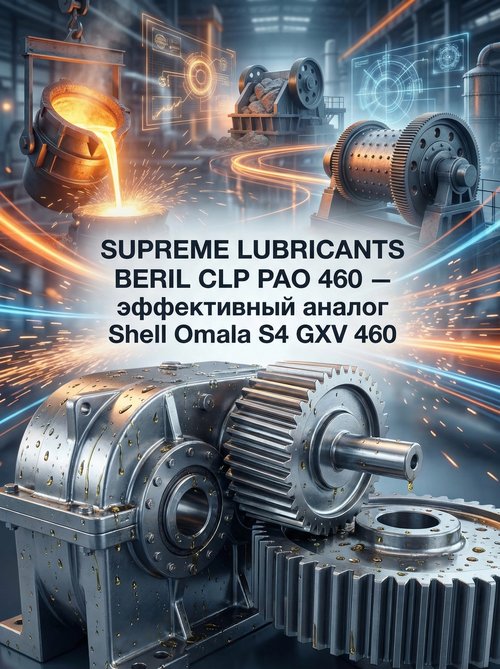 Supreme Lubricants® BERIL CLP PAO 460 — эффективный аналог Shell Omala S4 GXV 460 для тяжелых промышленных редукторов