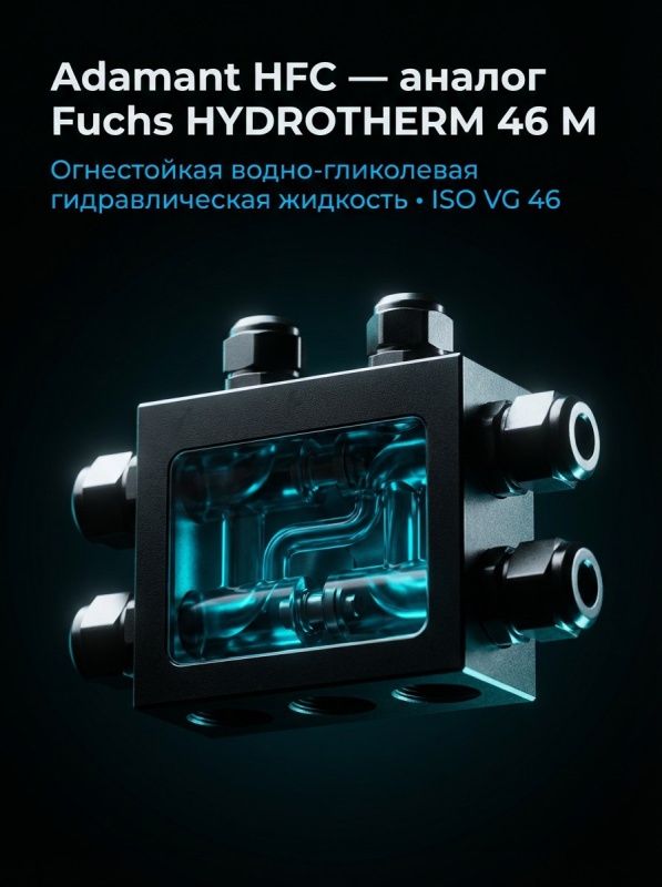 Adamant HFC — аналог Fuchs Hydrotherm 46 M: огнестойкая водно‑гликолевая гидравлическая жидкость ISO VG 46