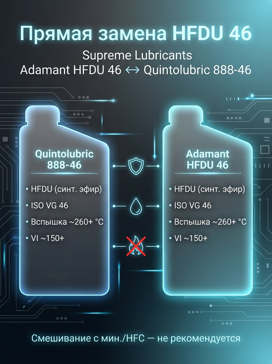 QuintoLubric 888-46 есть аналог Supreme Lubricants Adamant HFDU 46 QuintoLubric 888-46 есть аналог Supreme Lubricants Adamant HFDU 46