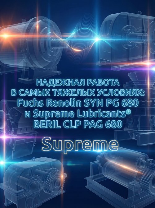 Надежная работа в самых тяжелых условиях: масла Fuchs Renolin SYN PG 680 и Supreme Lubricants® BERIL CLP PAG 680