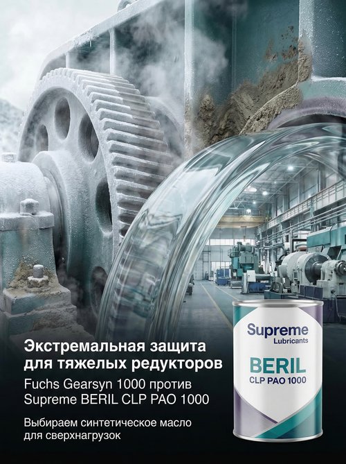 Решения для экстремальных нагрузок: Fuchs Renolin Gearsyn 1000 и Supreme Lubricants® BERIL CLP PAO 1000