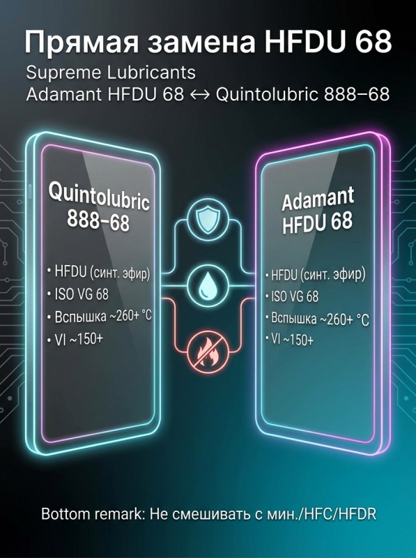 QuintoLubric 888-68 есть аналог Supreme Lubricants Adamant HFDU 68