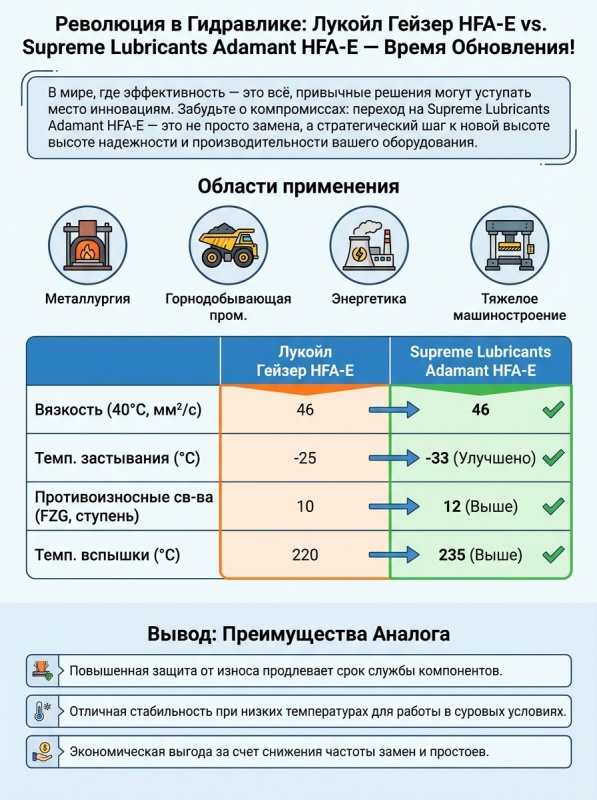 Лукойл Гейзер HFA-E есть аналог Supreme Lubricants Adamant HFA-E