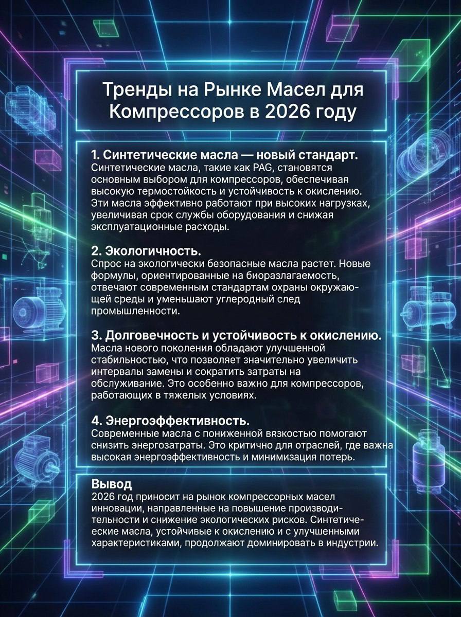 Тренды на Рынке Масел для Компрессоров в 2026 году