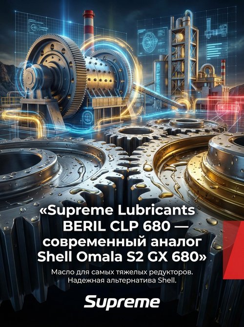 Supreme Lubricants® BERIL CLP 680 — современный аналог масла Shell Omala S2 GX 680 для самого тяжелого промышленного оборудования