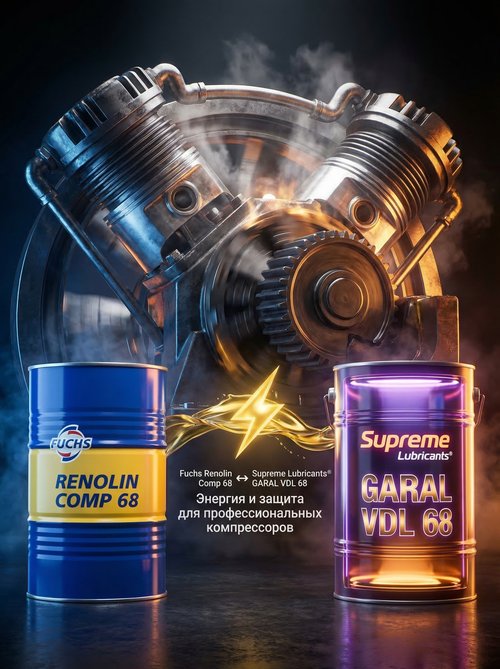 Эталон надежности для компрессоров: Fuchs Renolin Comp 68 и Supreme Lubricants® GARAL VDL 68
