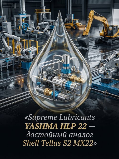 Supreme Lubricants® YASHMA HLP 22 — достойный аналог Shell Tellus S2 MX22 для современной гидравлики Supreme Lubricants® YASHMA HLP 22 — достойный аналог Shell Tellus S2 MX22 для современной гидравлики