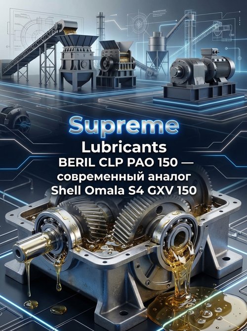 Supreme Lubricants® BERIL CLP PAO 150 — современный улучшенный аналог Shell Omala S4 GXV 150