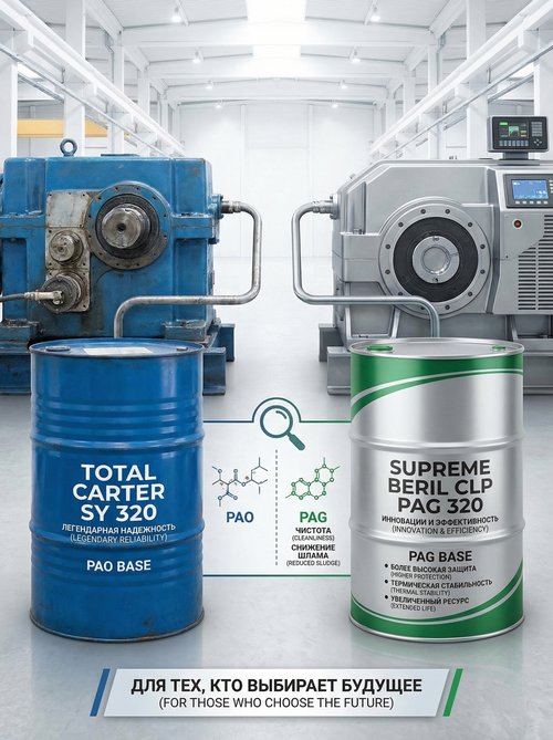 PAO или PAG? Supreme Lubricants® BERIL CLP PAG 320 против Total Carter SY 320: выбор для промышленного будущего