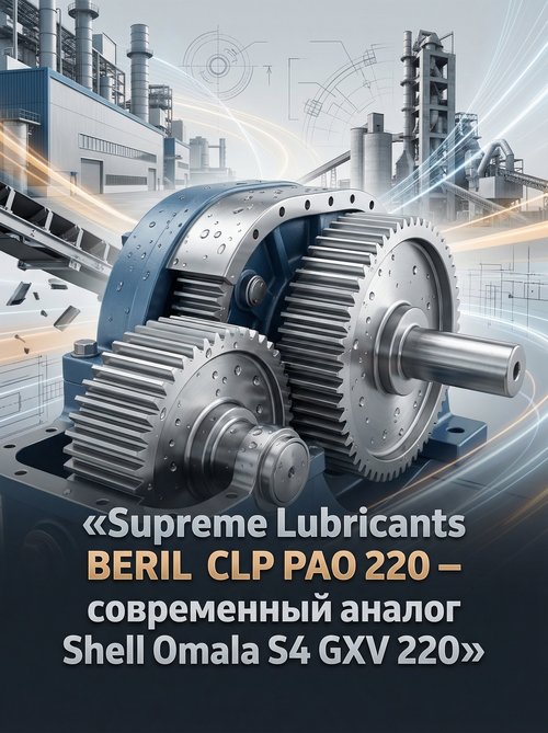  Supreme Lubricants® BERIL CLP PAO 220 — современный аналог Shell Omala S4 GXV 220 для промышленных редукторов
