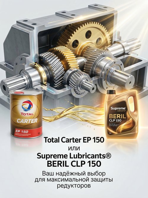 Прочный выбор для тяжелых редукторов: Total Carter EP 150 или Supreme Lubricants® BERIL CLP 150?