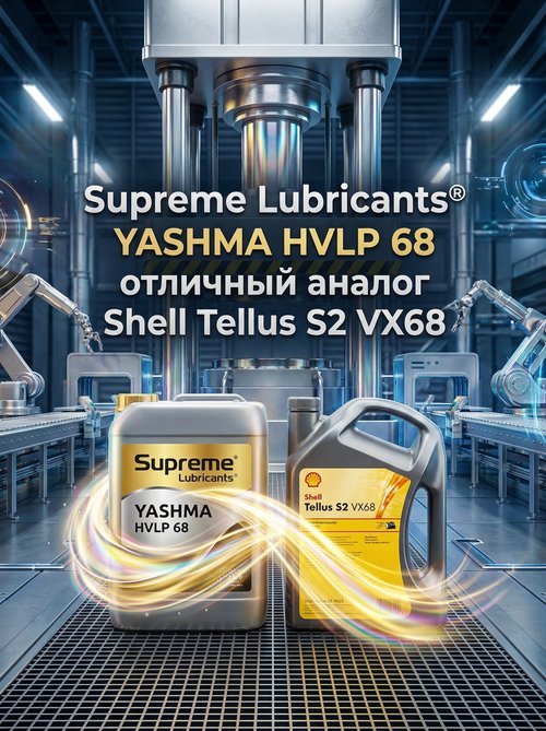 Повышаем эффективность гидросистем: Supreme Lubricants® YASHMA HVLP 68 как альтернатива Shell Tellus S2 VX68 (Tellus S2 V68) Повышаем эффективность гидросистем: Supreme Lubricants® YASHMA HVLP 68 как альтернатива Shell Tellus S2 VX68 (Tellus S2 V68)