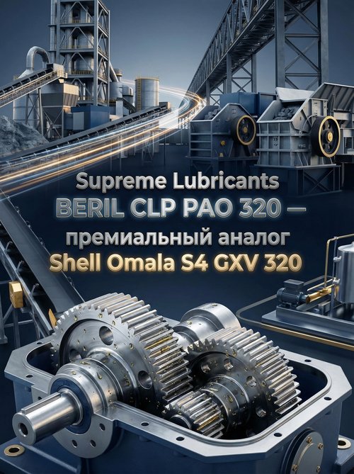 Supreme Lubricants BERIL CLP PAO 320 — премиальный аналог Shell Omala S4 GXV 320: новые возможности для промышленных редукторов