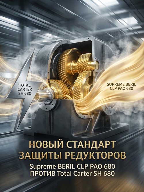 Supreme Lubricants® BERIL CLP PAO 680 против Total Carter SH 680: современное решение для максимальной защиты редукторов