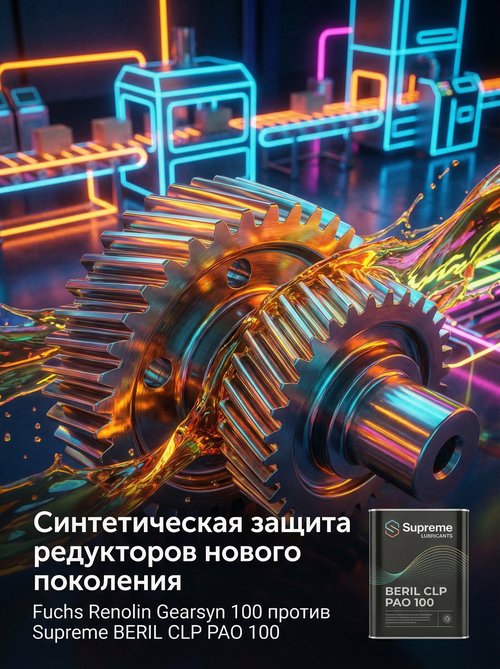 Современный подход к смазке редукторов: сравнение Fuchs Renolin Gearsyn 100 и Supreme Lubricants® BERIL CLP PAO 100